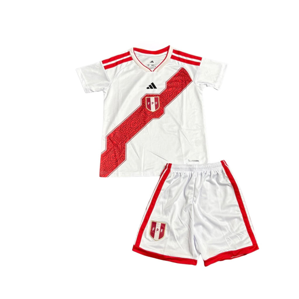 Conjunto infantil Selección Perú principal blanca COPA DEL MUNDO 2026