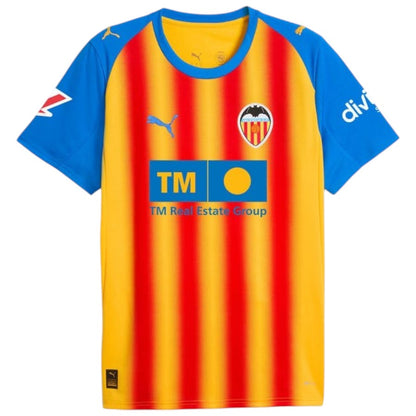 Camiseta Valencia tercera amarillo y roja 2025/26