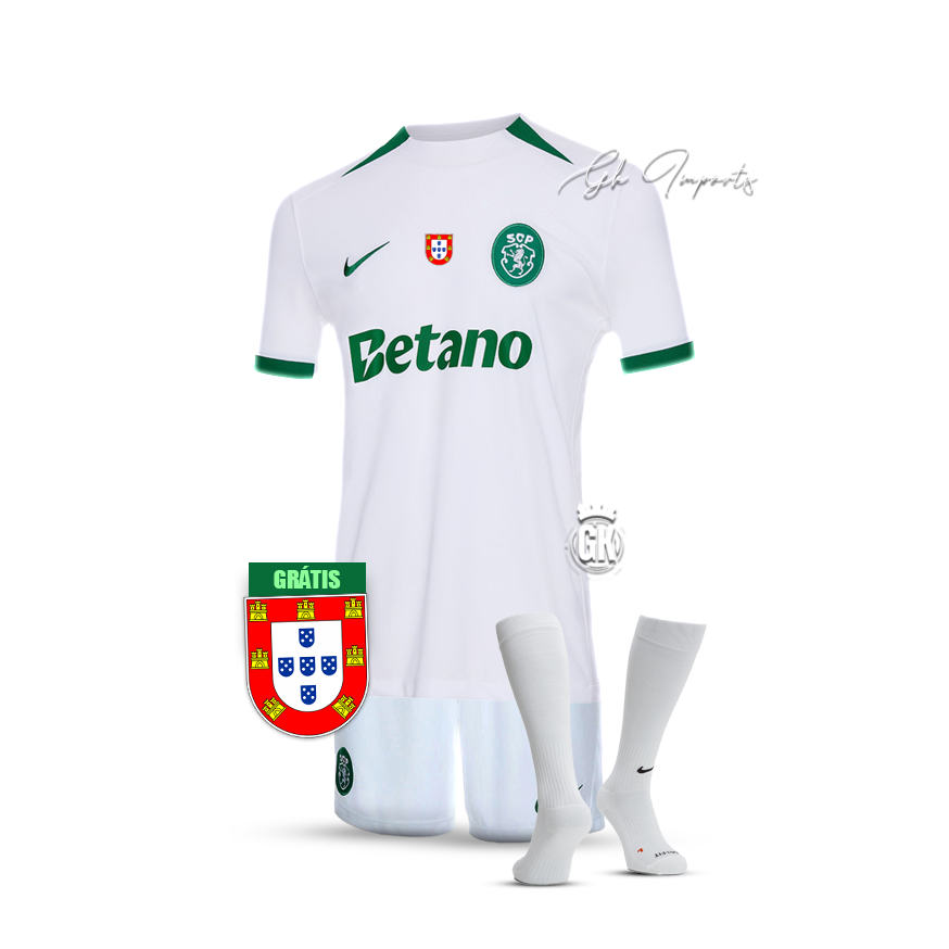 Conjunto infantil COM MEIAS alternativo 2024/25 - BLANCO