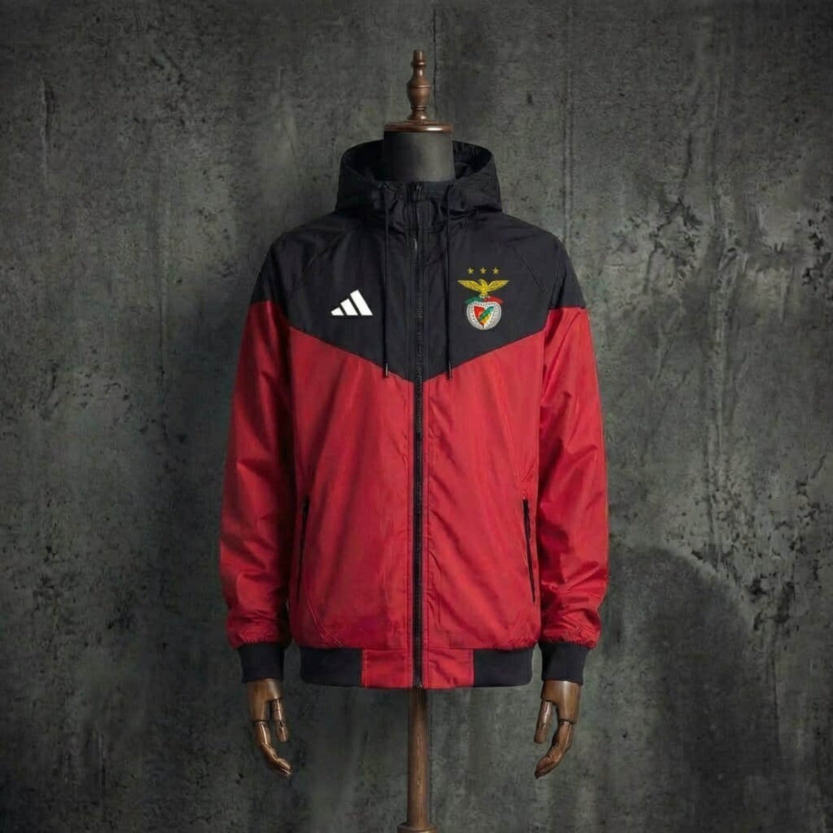 Chaqueta rojo y negro 2026/27 cortavientos cremallera completa