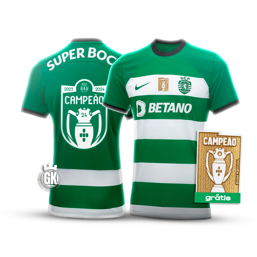 Camiseta principal verde/blanca CAMPEÓN NACIONAL + PARCHE CAMPEÓN 2023/24