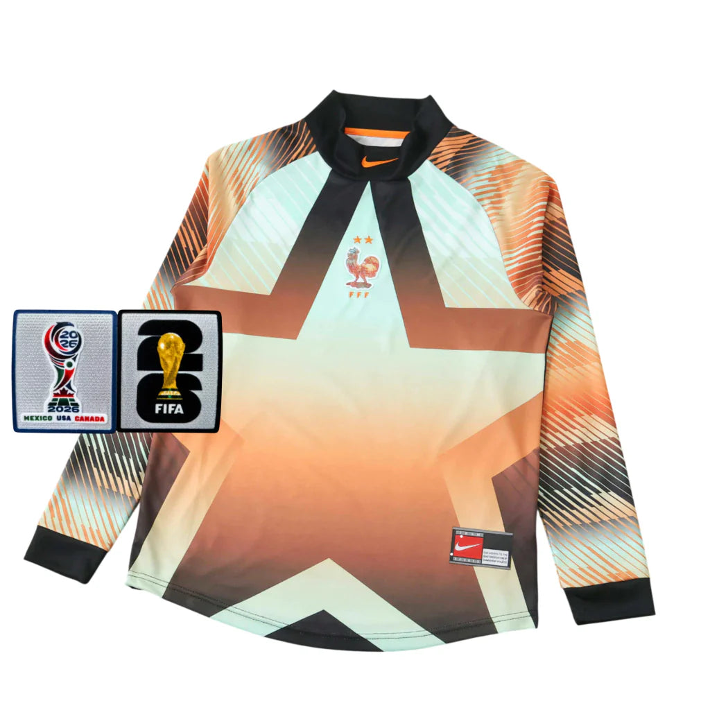 Camiseta Francia portero manga larga Copa del Mundo 2026 - naranja/verde
