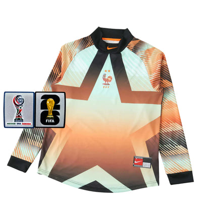 Camiseta Francia portero manga larga Copa del Mundo 2026 - naranja/verde