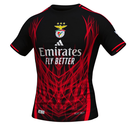 Camiseta concept roja y negra com símbolo AS CORES 2025/26