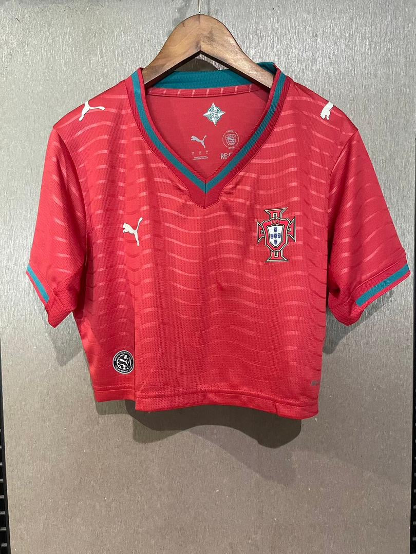 CROPPED FEMENINO Portugal principal rojo 2025/26