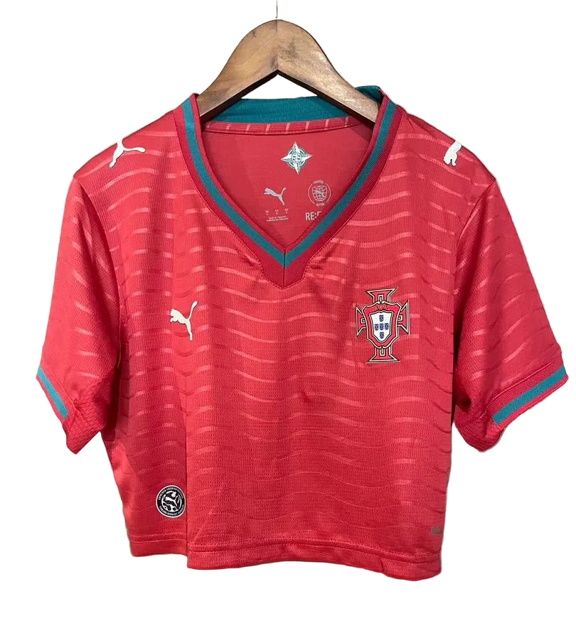 CROPPED FEMENINO Portugal principal rojo 2025/26