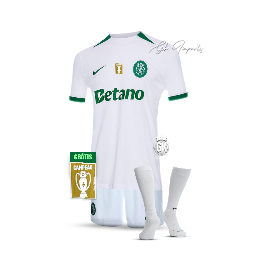 Conjunto infantil COM MEIAS alternativo 2024/25 - BLANCO