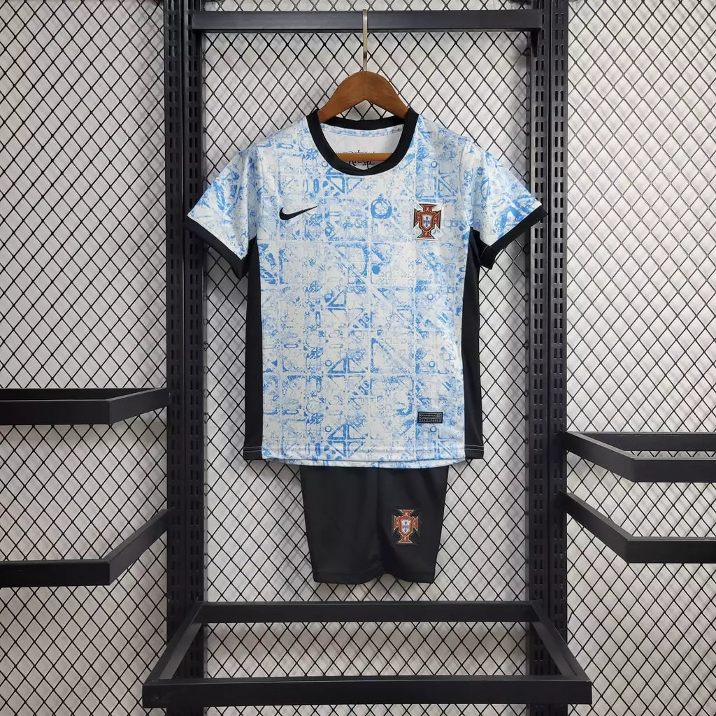 Conjunto infantil Portugal Azul Visitante Euro 2024