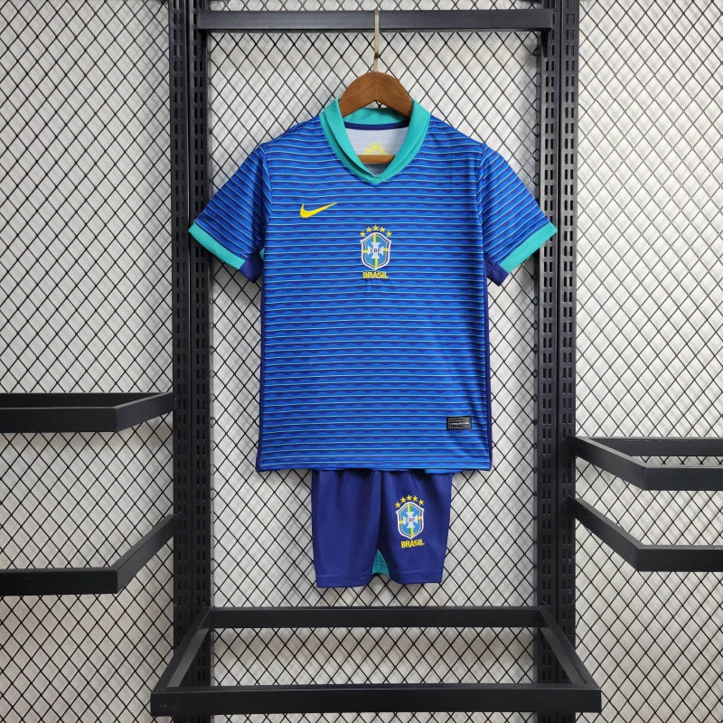 Conjunto infantil Selección Brasileira 2024/25 Visitante azul