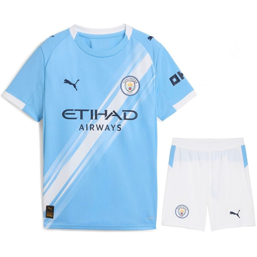 Conjunto Infantil Manchester City local 2025/26 azul