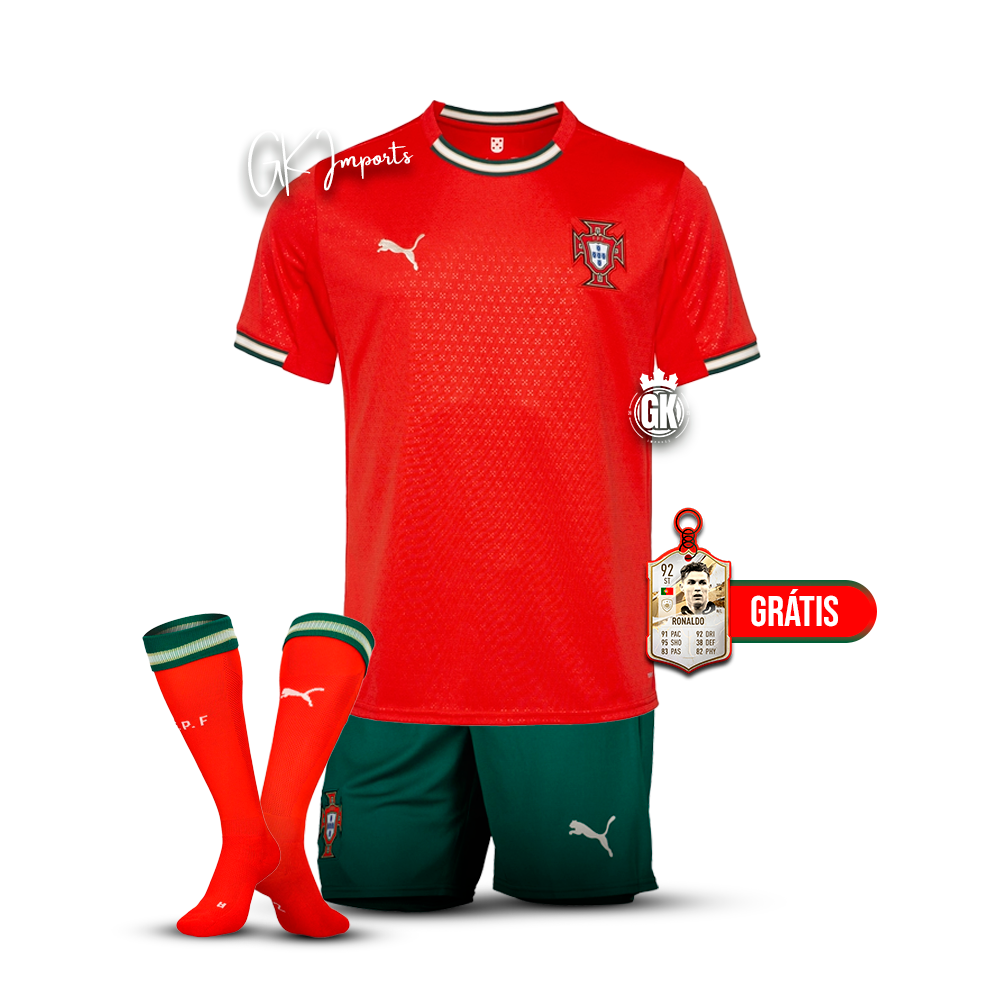 Conjunto infantil Selección de Portugal rojo principal 2025