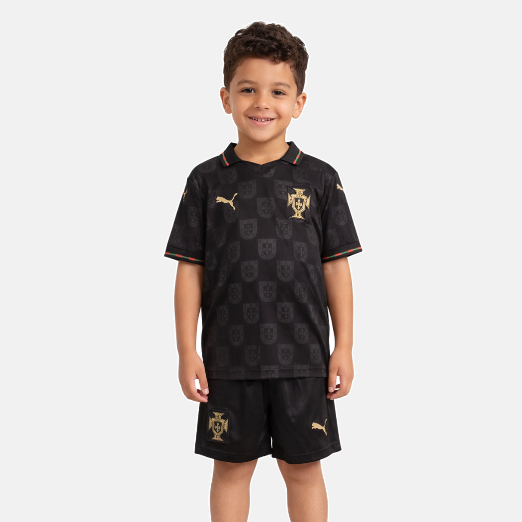 Conjunto infantil Selección Portugal Edición Especial pantera negra EUSÉBIO negra 2025/26