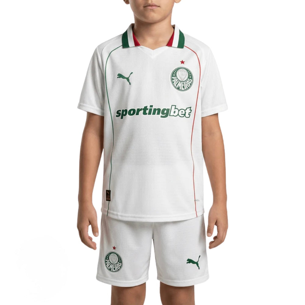 Conjunto Infantil Palmeiras alternativa blanca 2026/27