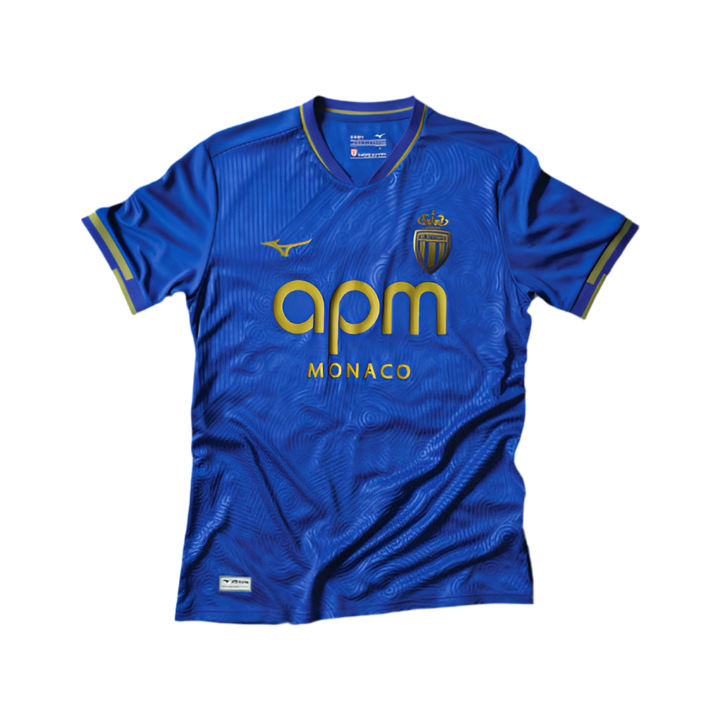 Camiseta AS Mônaco alternativa azul 2025/26