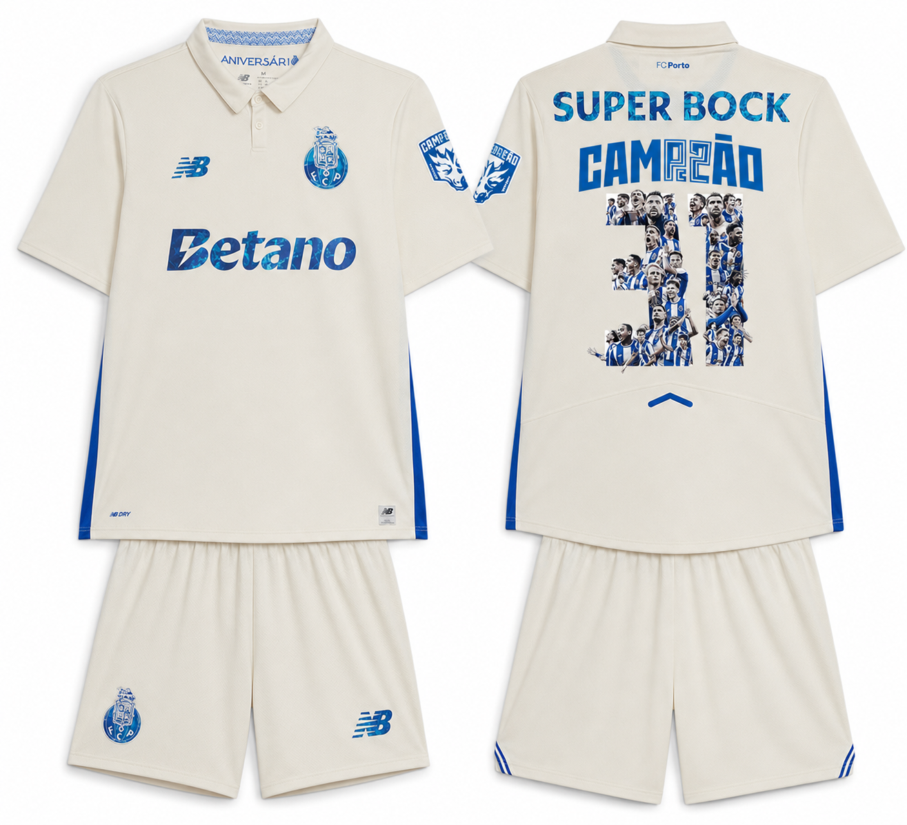 Conjunto infantil CAMPEÕES 31 tercera equipación third blanco 2025/26 - LANZAMIENTO ALTERNATIVA