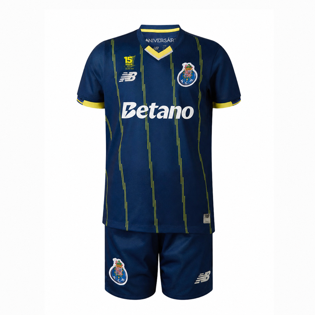 Conjunto infantil cuarta equipación 2025/26 azul