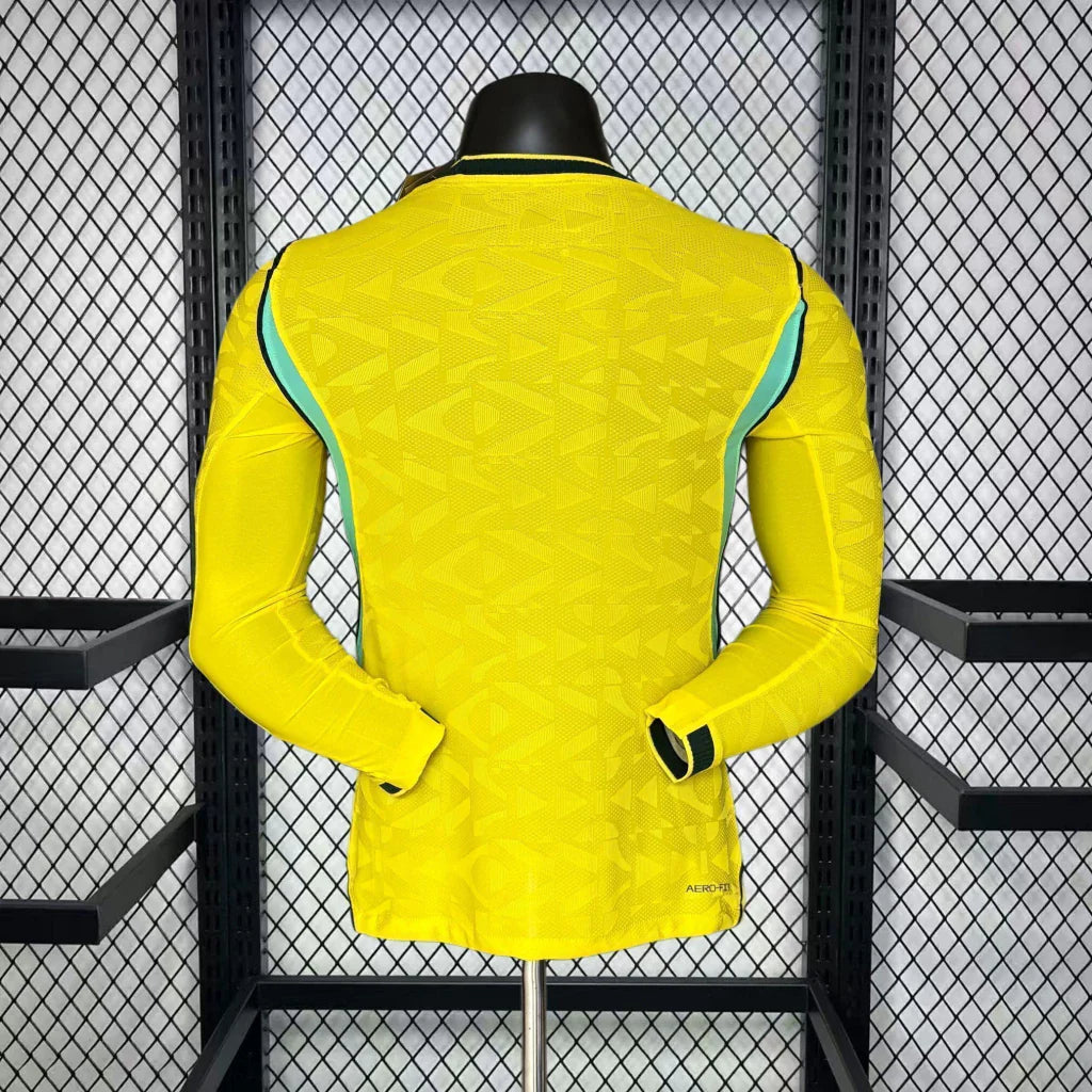 Camiseta Selección Brasil MANGA LARGA  principal Copa del Mundo 2026 PLAYER amarilla -