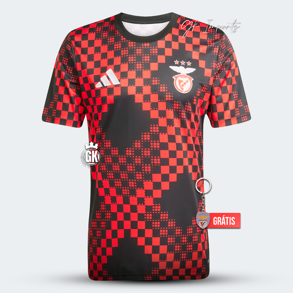 Camiseta pre-partido rojo/negro 2025/26
