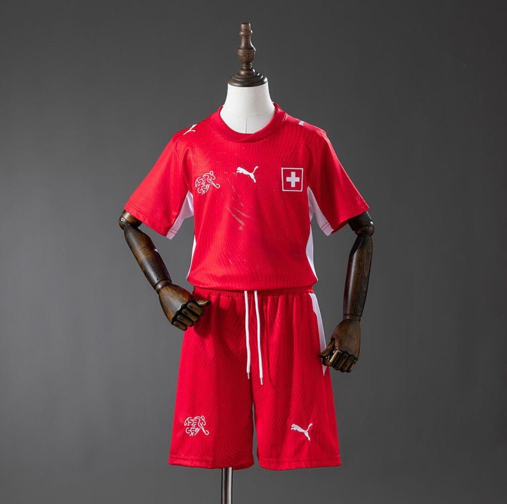 Conjunto infantil Selección Suiza principal roja COPA DEL MUNDO 2026