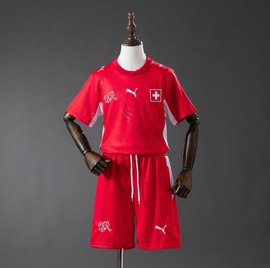 Conjunto infantil Selección Suiza principal roja COPA DEL MUNDO 2026