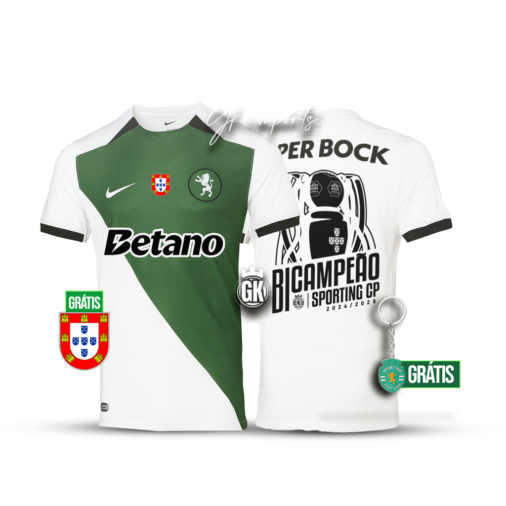 Camiseta BICAMPEÓN stromp verde/blanca 2024/25
