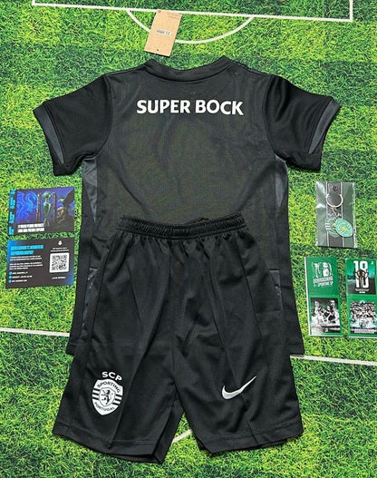 Conjunto infantil AWAY negro 2025/26