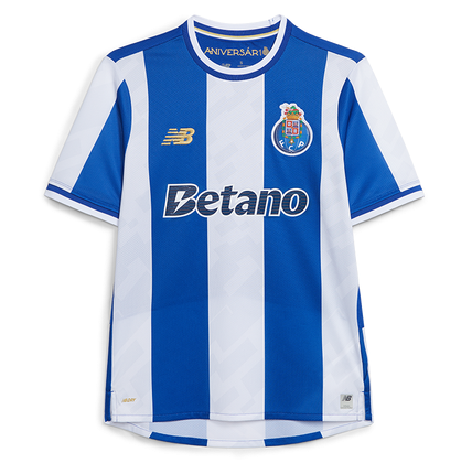Camiseta primeiro equipación azul/blanco 2025/26 simbolo bordado