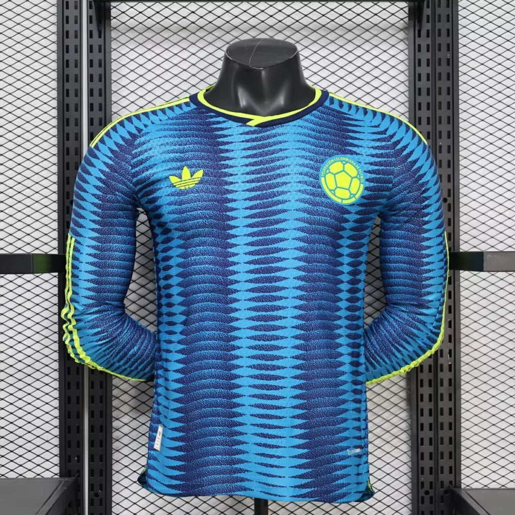 Camiseta Selección de Colombia MANGA LARGA alternativa azul PLAYER - Copa del Mundo 2026