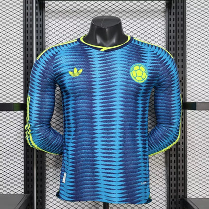 Camiseta Selección de Colombia MANGA LARGA alternativa azul PLAYER - Copa del Mundo 2026