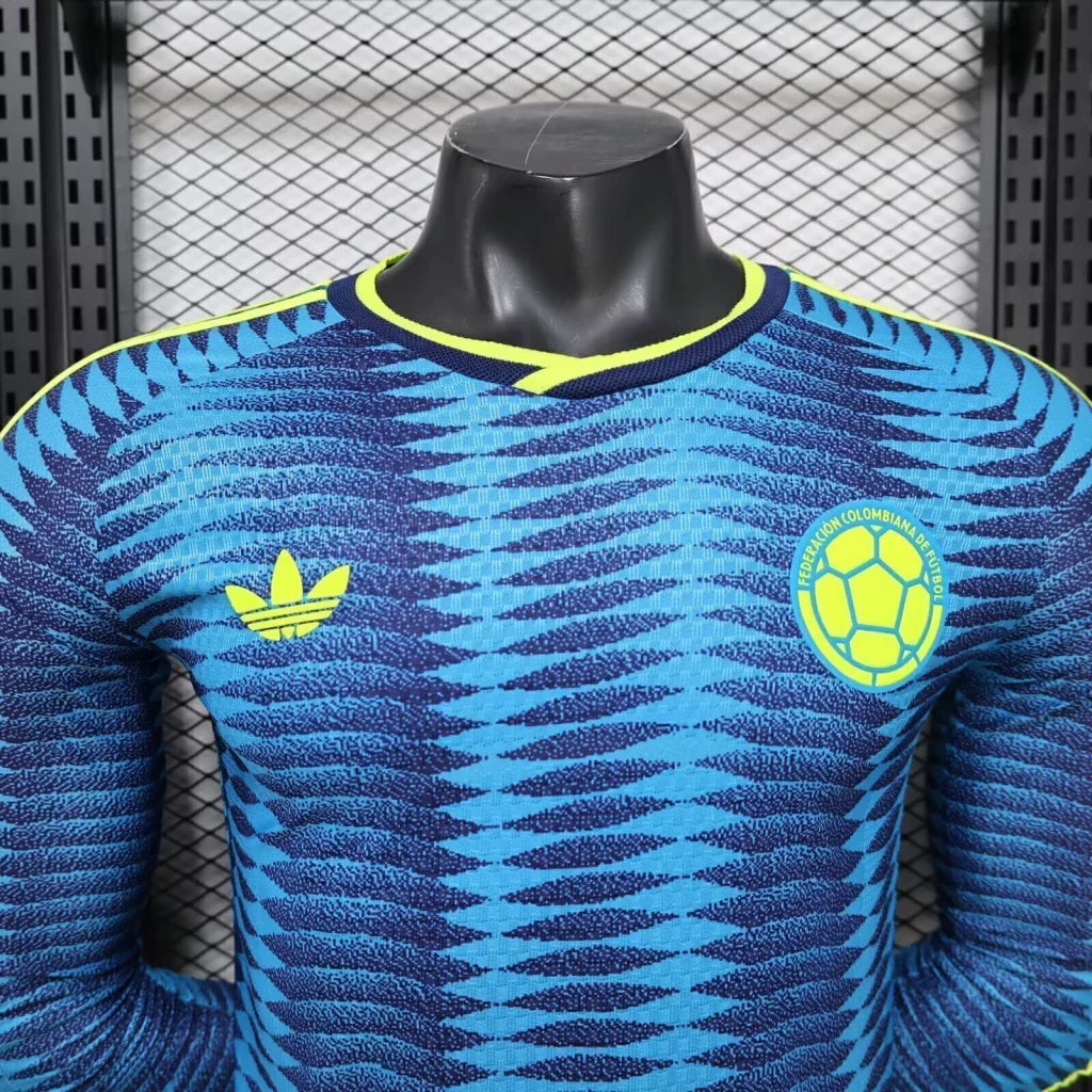 Camiseta Selección de Colombia MANGA LARGA alternativa azul PLAYER - Copa del Mundo 2026