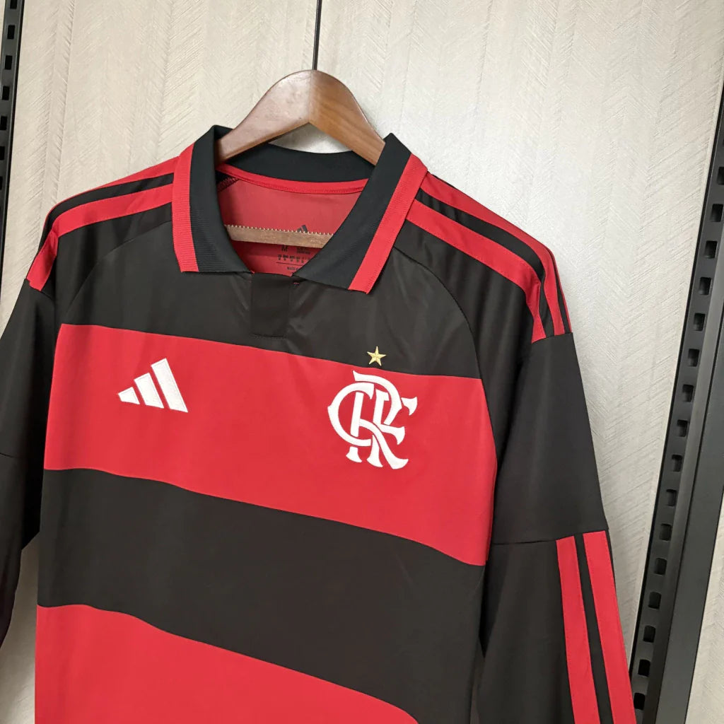 Camiseta Manga larga Flamengo Principal 2026/27 - roja/negra
