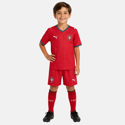 Conjunto infantil COM MEIAS Selección de Portugal principal COPA DEL MUNDO 2026 - roja