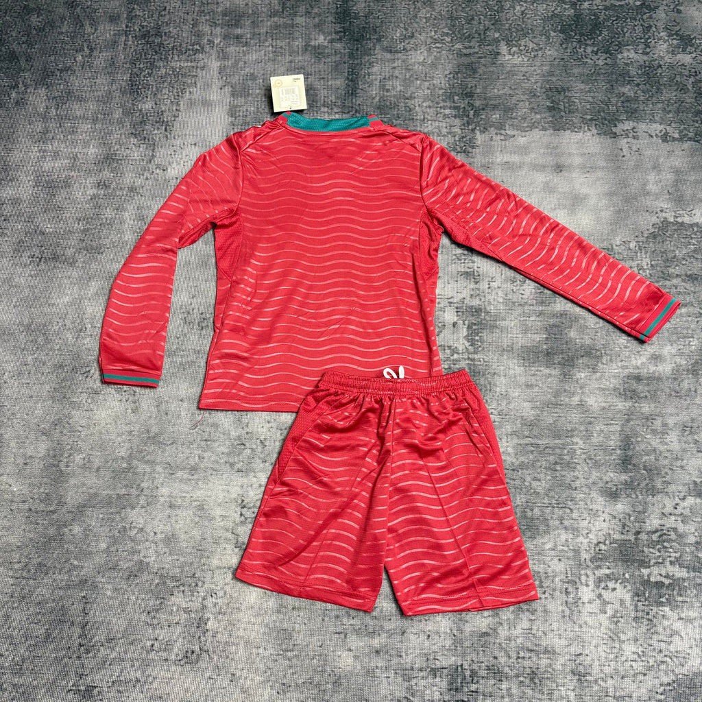 Conjunto infantil MANGA LARGA Selección de Portugal principal COPA DEL MUNDO 2026 - roja