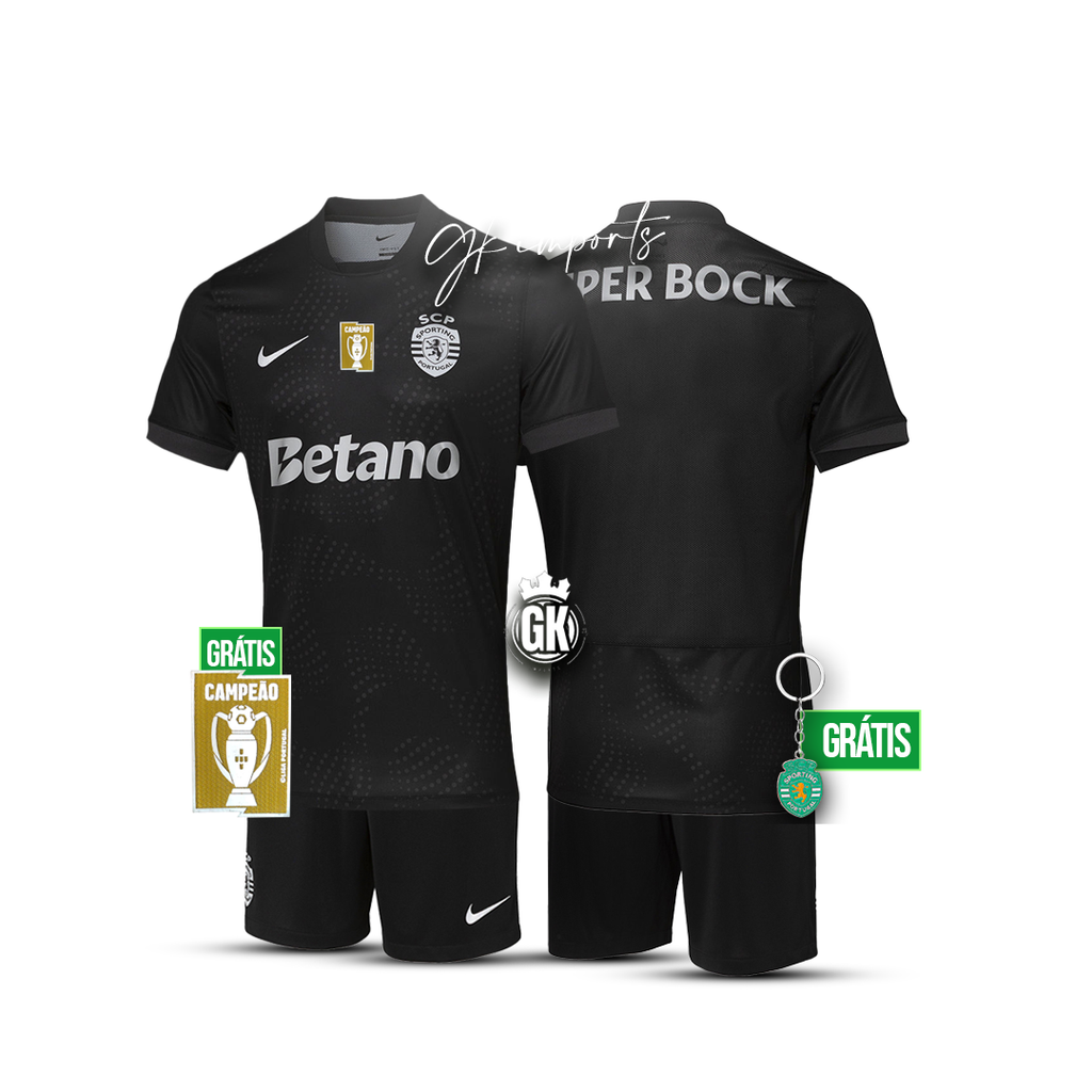 Conjunto infantil VISITANTE negro 2025/26