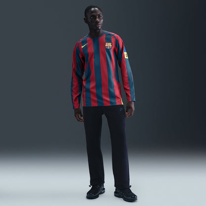 Camiseta MANGA LARGA Barcelona Home Ronaldinho Retro 2005/06 - Roja y Azul REEDICIÓN
