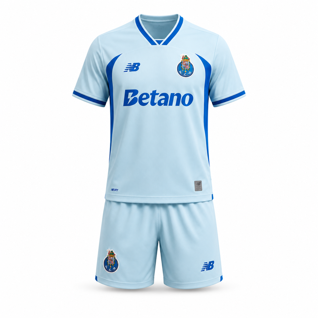 Conjunto infantil dragón TERCEIRO EQUIPACIÓN 2026/27 azul – preventa (11 a 22 días hábiles)