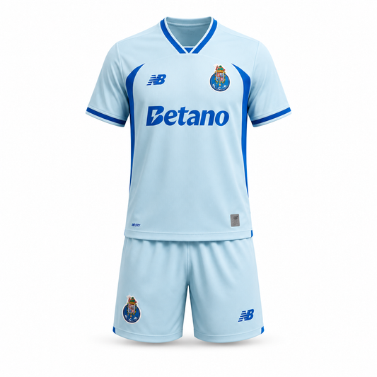 Conjunto infantil dragón TERCEIRO EQUIPACIÓN 2026/27 azul – preventa (11 a 22 días hábiles)