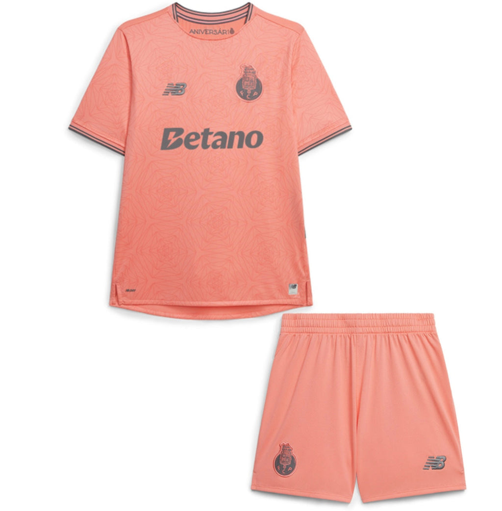 Conjunto infantil visitante rosa 2025/26