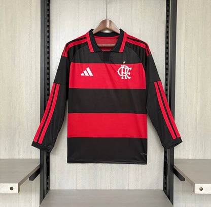 Camiseta Manga larga Flamengo Principal 2026/27 - roja/negra