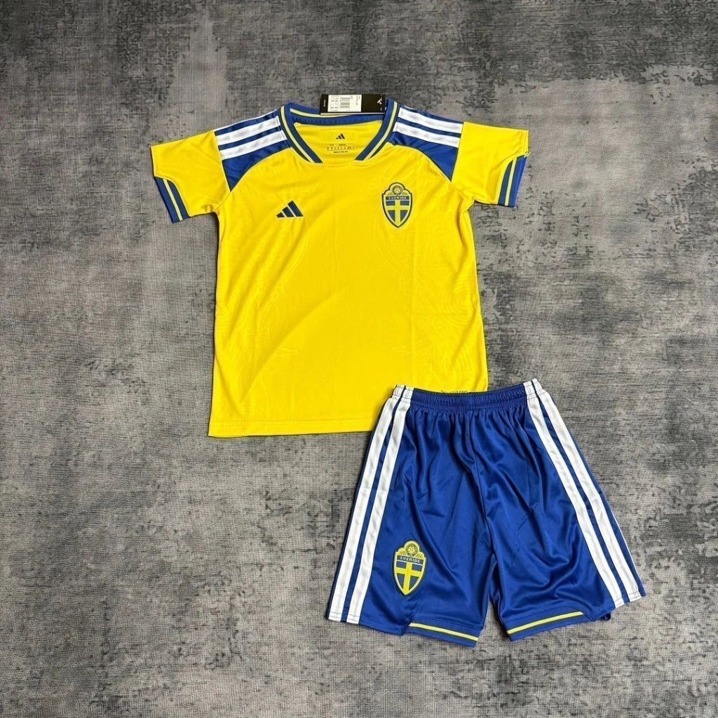 Conjunto infantil Selección Suecia principal amarilla COPA DEL MUNDO 2026