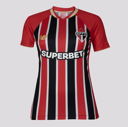 Camiseta São Paulo negra/roja alternativa 2025/26 - FEMENINA
