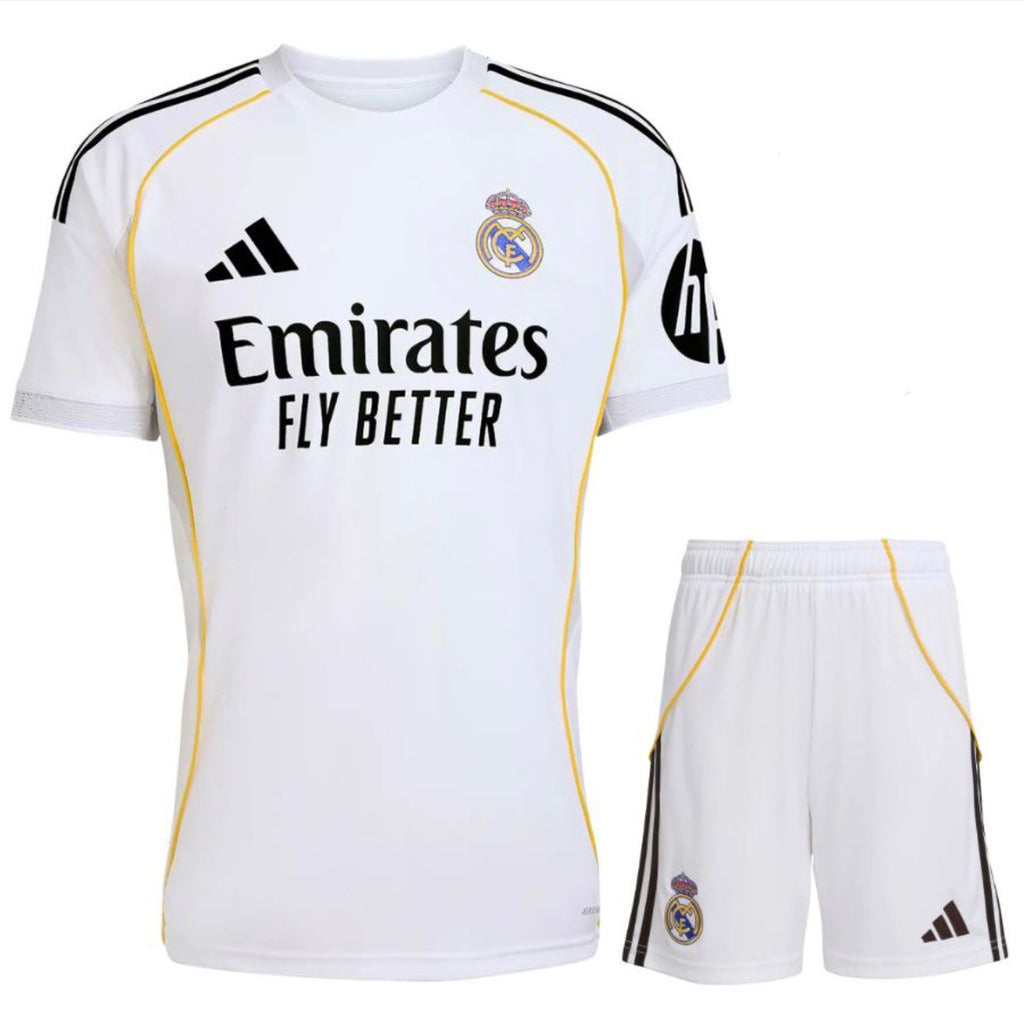 Conjunto Infantil Real Madrid local blanco 2025/26