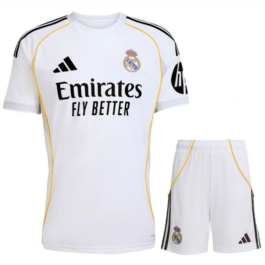 Conjunto Infantil Real Madrid local blanco 2025/26