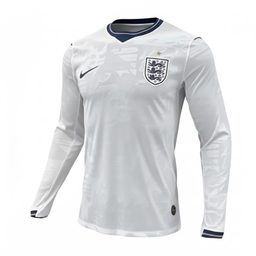 Camiseta Selección de Inglaterra MANGA LARGA principal blanca - Copa del Mundo 2026