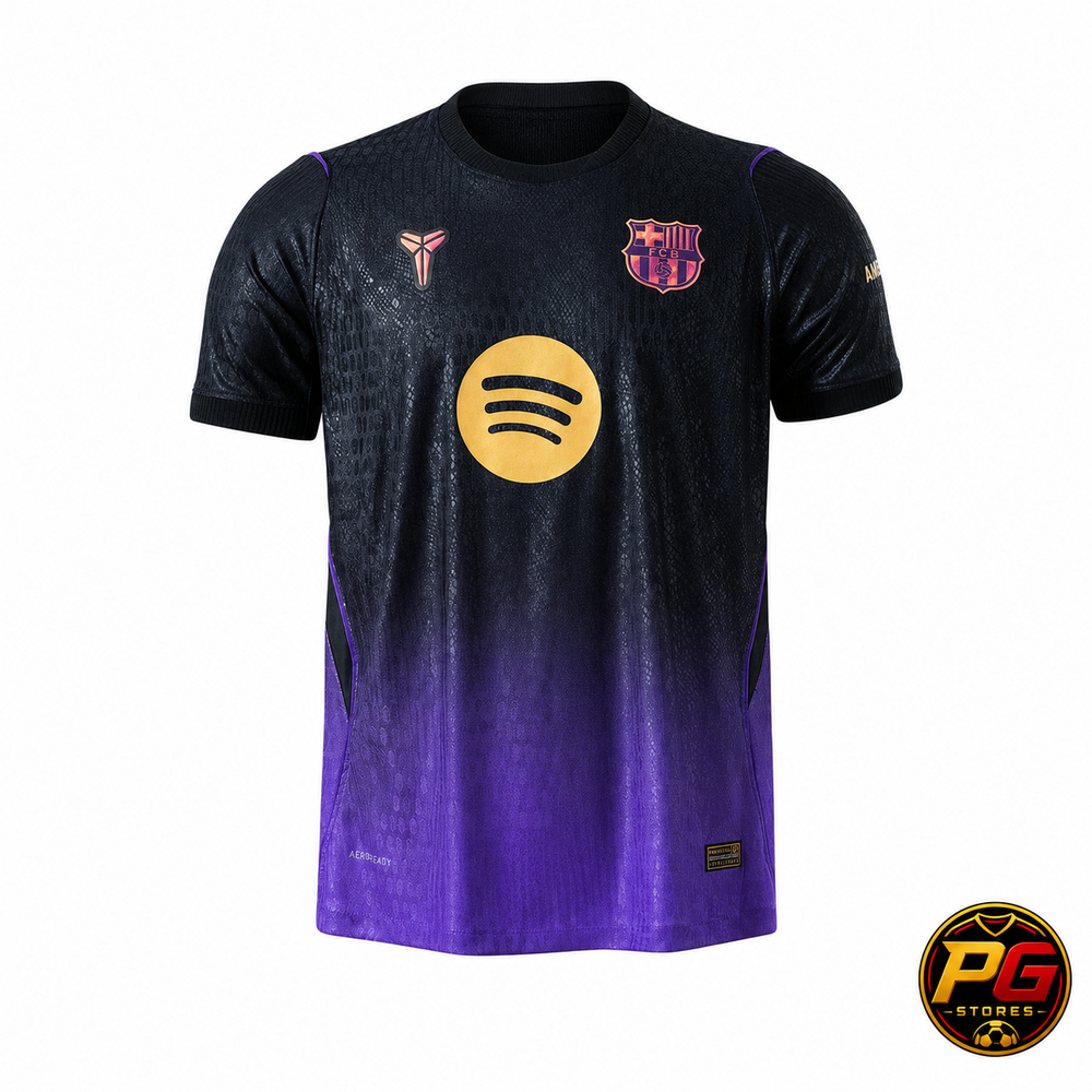 Camiseta Culé 26/27 Player segunda equipación sobre fondo blanco