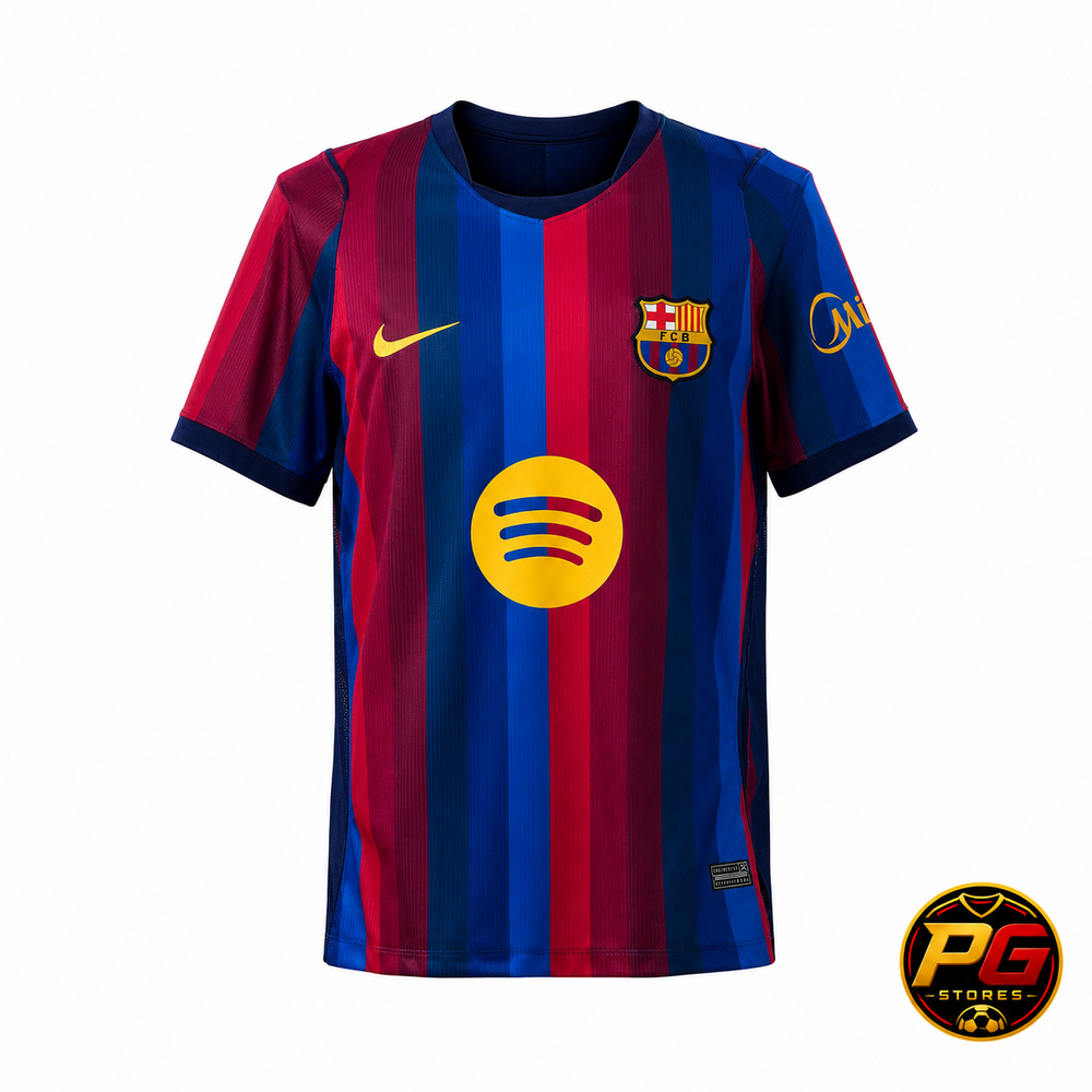 Camiseta Culé 26/27 primera equipación sobre fondo blanco