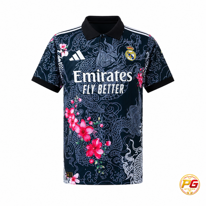 Camiseta Merengues 25/26 Edición Especial Negra sobre fondo blanco